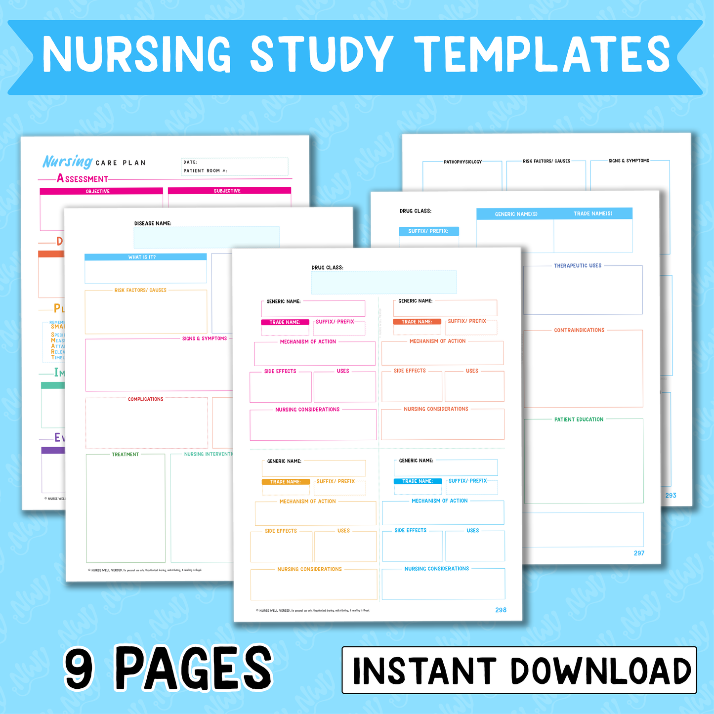 Nursing Concept Map & Study Templates