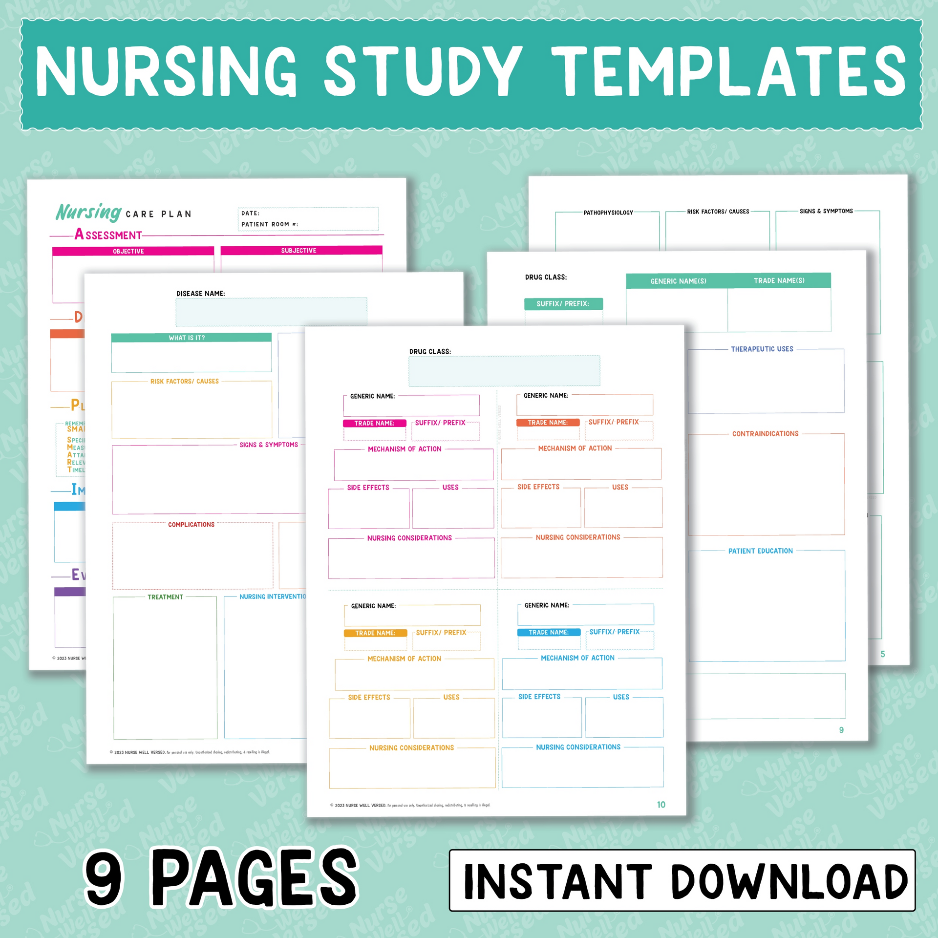 Nursing Concept Map & Study Templates – Nurse Well Versed™ nursing-concept-map-study-templates-nurse-well-versed