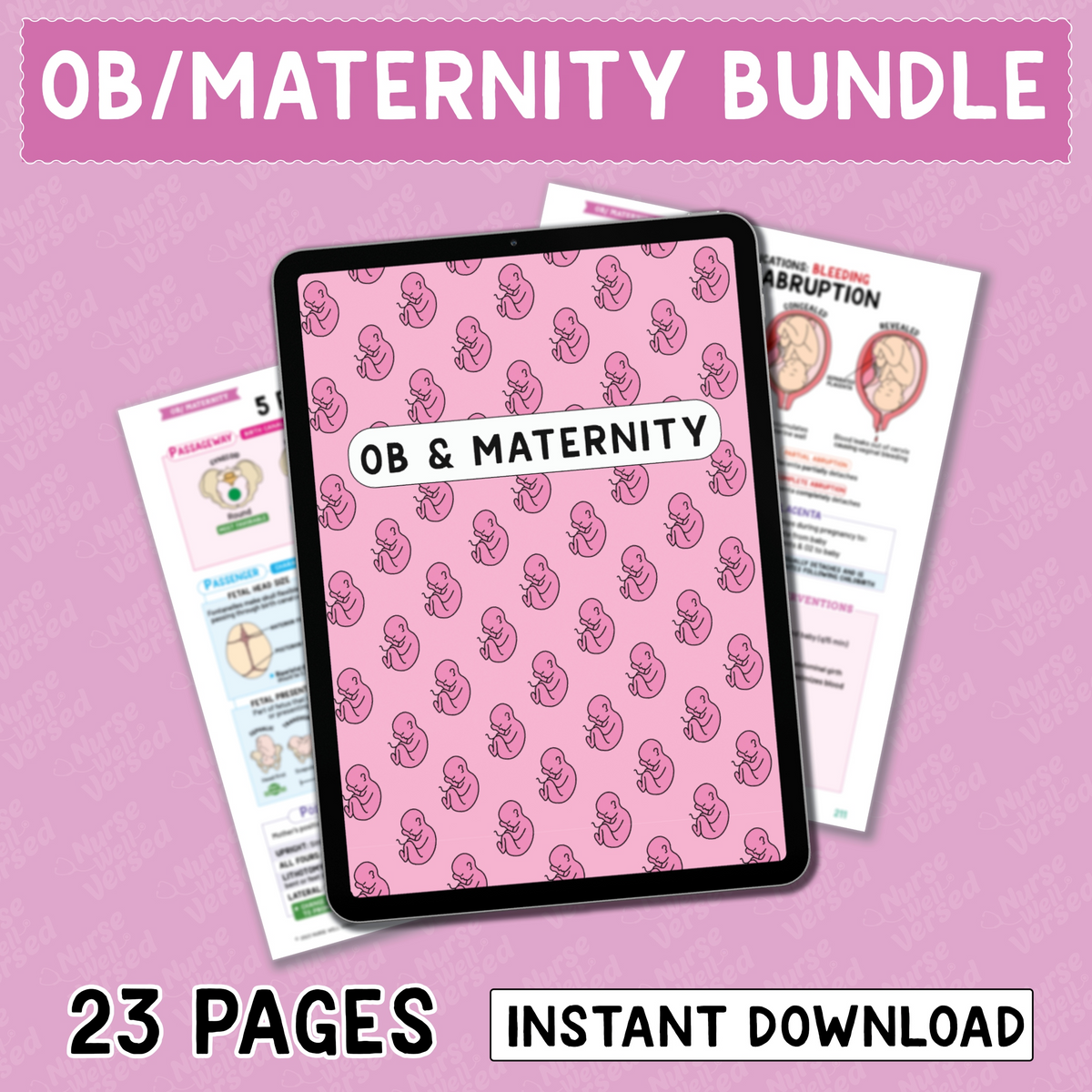 Ob Lab Template OB/ Maternity Bundle – Nurse Well Versed™